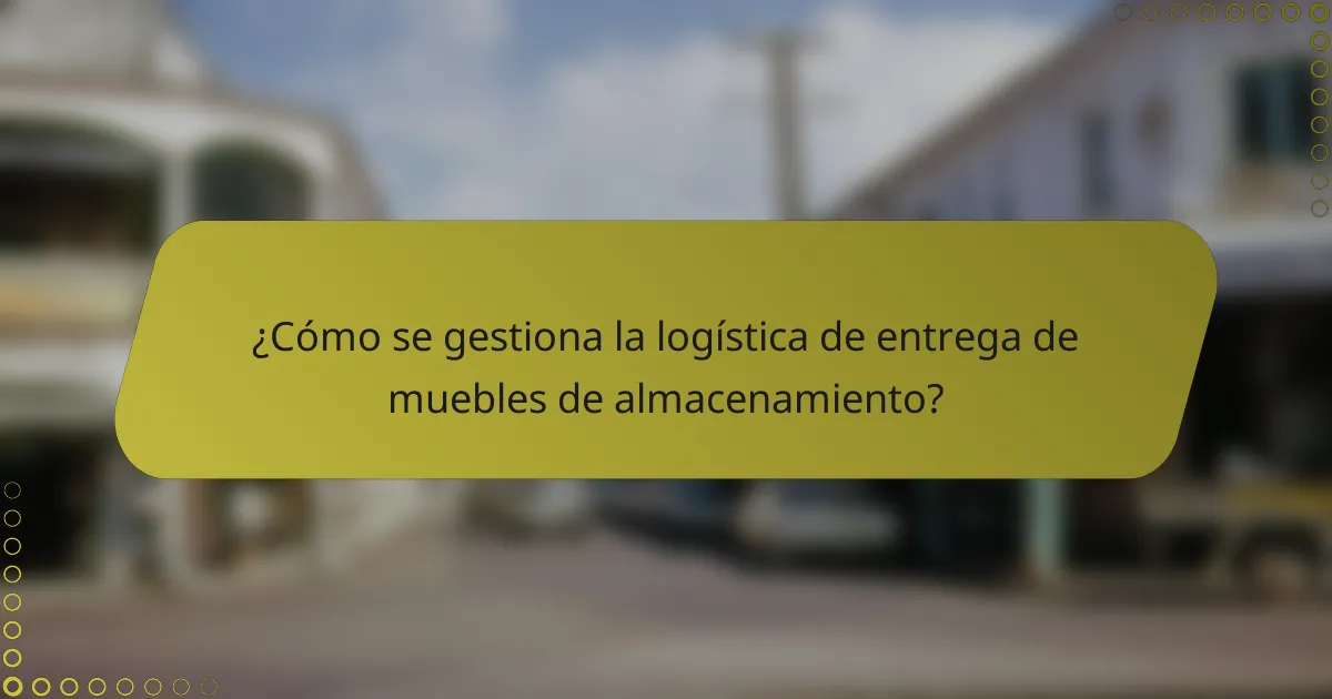 ¿Cómo se gestiona la logística de entrega de muebles de almacenamiento?