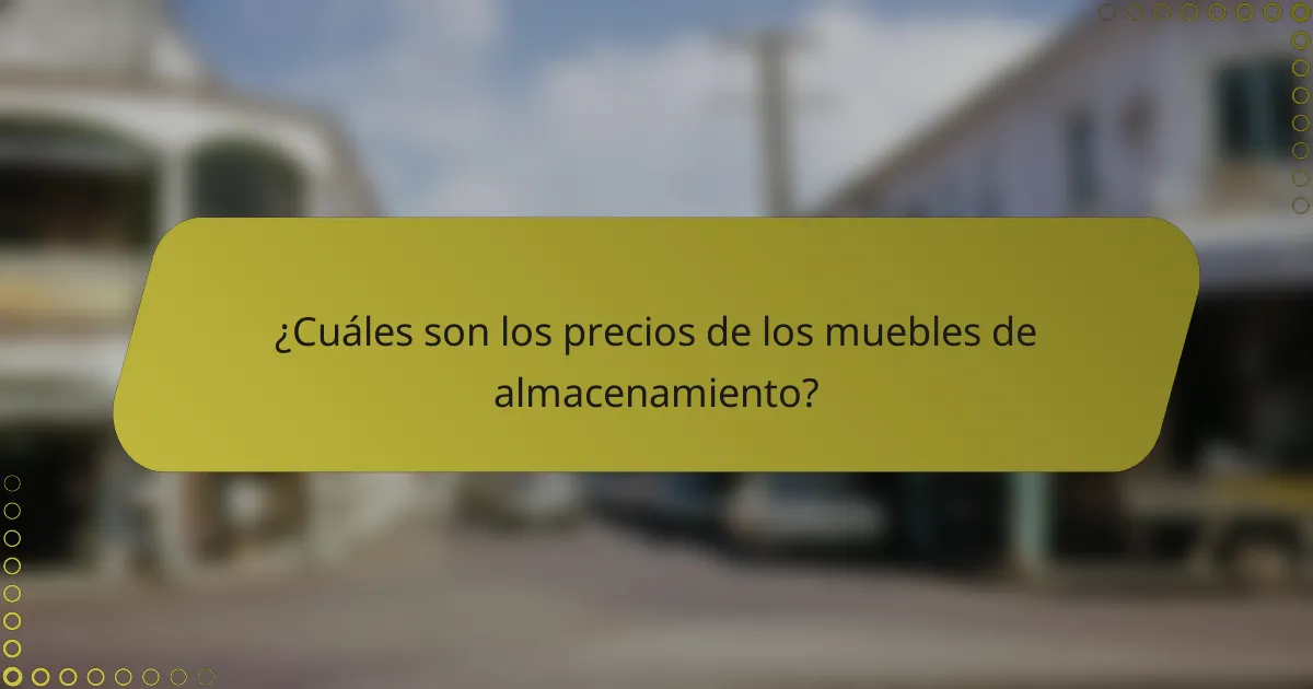 ¿Cuáles son los precios de los muebles de almacenamiento?