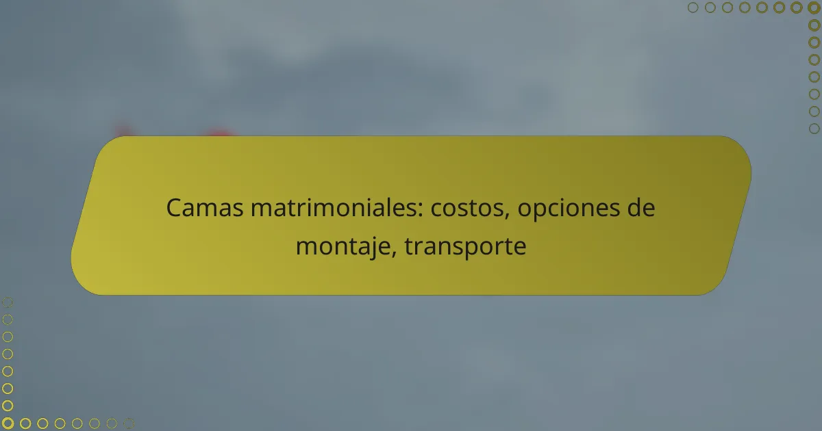 Camas matrimoniales: costos, opciones de montaje, transporte