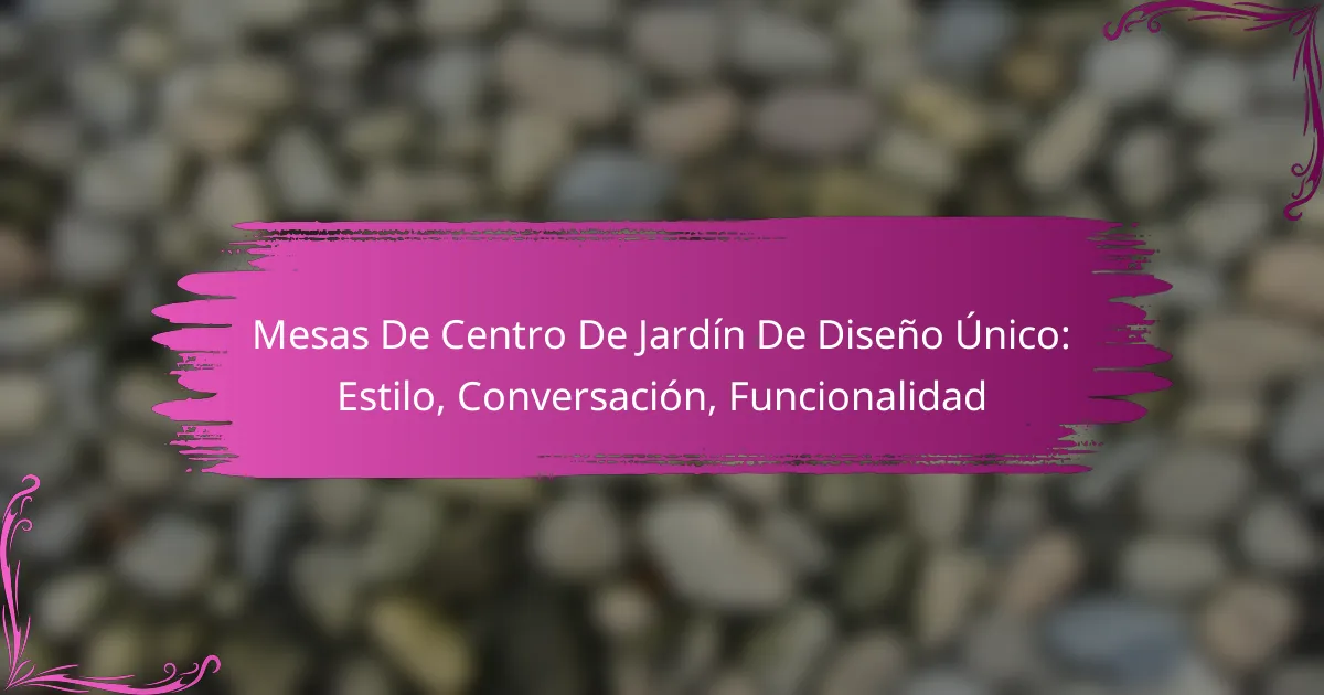 Mesas De Centro De Jardín De Diseño Único: Estilo, Conversación, Funcionalidad