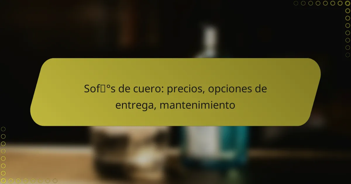 Sofás de cuero: precios, opciones de entrega, mantenimiento