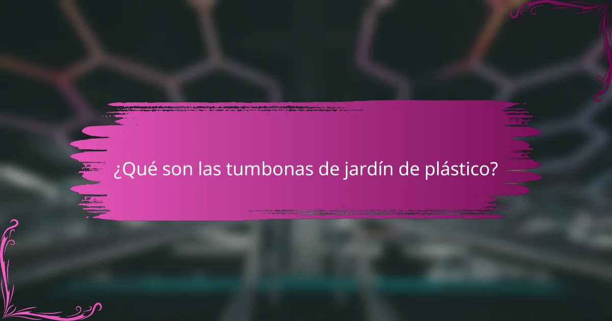 ¿Qué son las tumbonas de jardín de plástico?